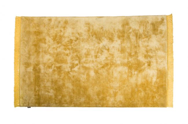 Bretz Solid Teppich in Gold-Grün 