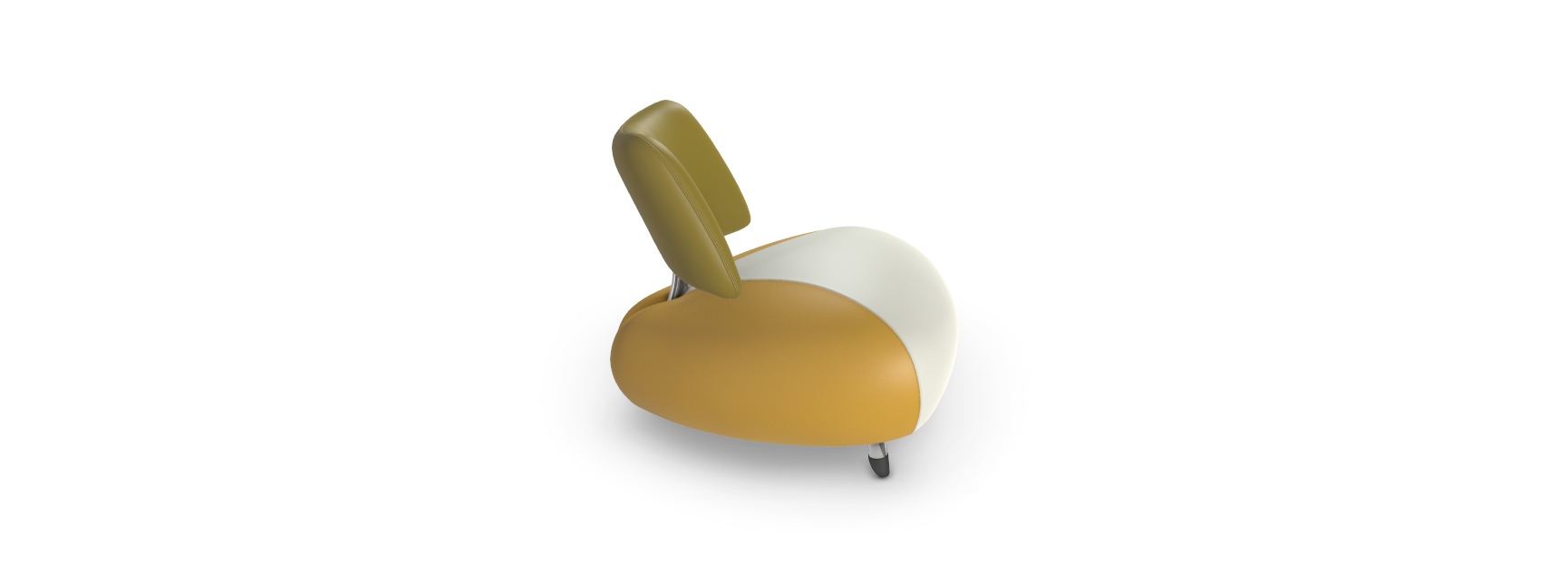 Leolux Pallone Pa Sessel in Leder Senso weiß/grün/gelb 
