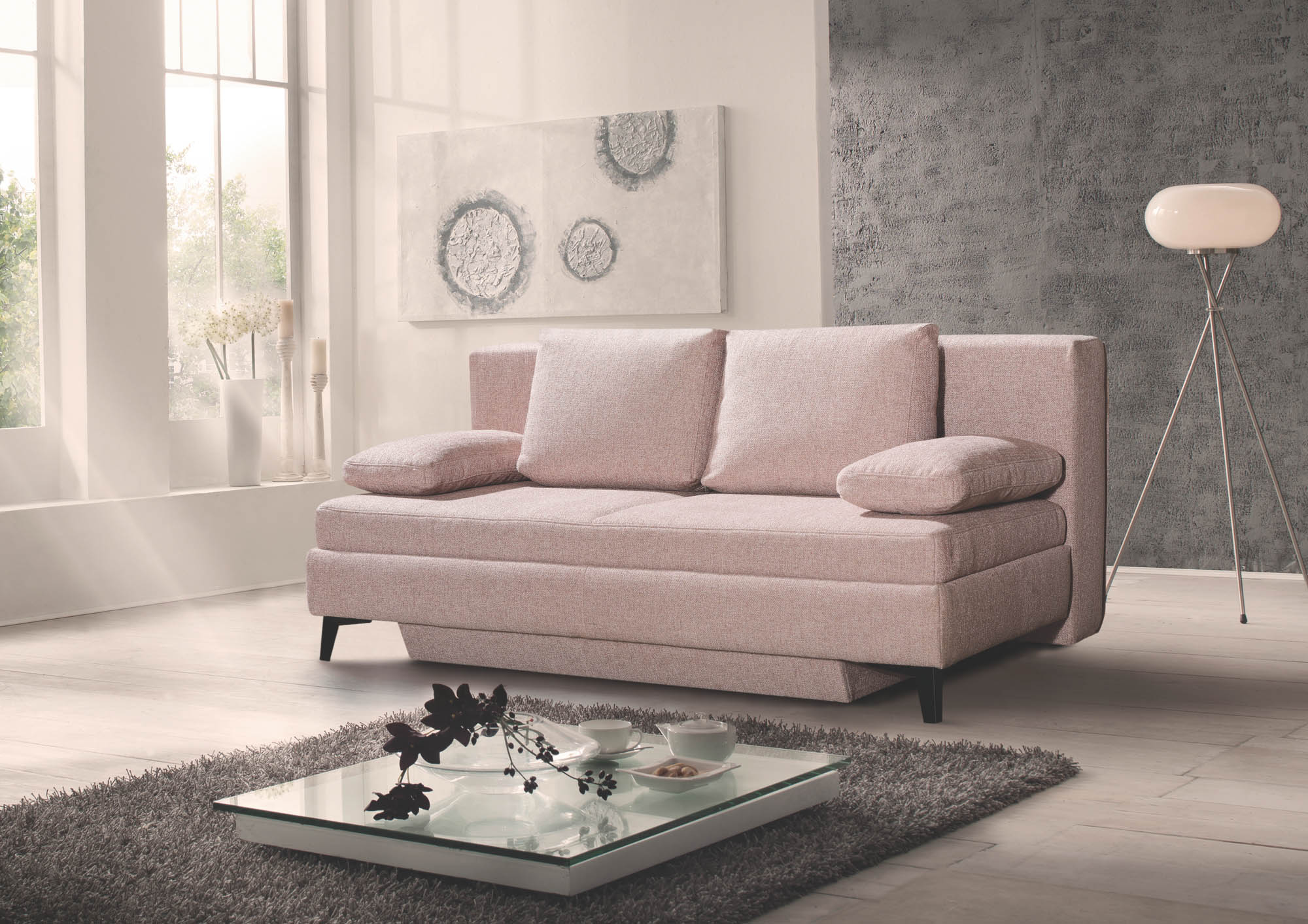 Restyl Berry Schlafsofa in Stoff Sand 